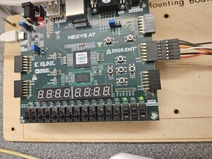The Nexys A7 running the design.