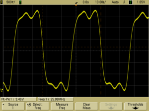 The 25 MHz VGA pixel clock.