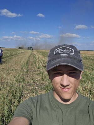 In the field during harvest.
