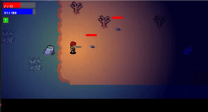 The lighting shader around the player.