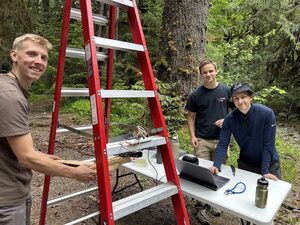 Field testing in the forest.